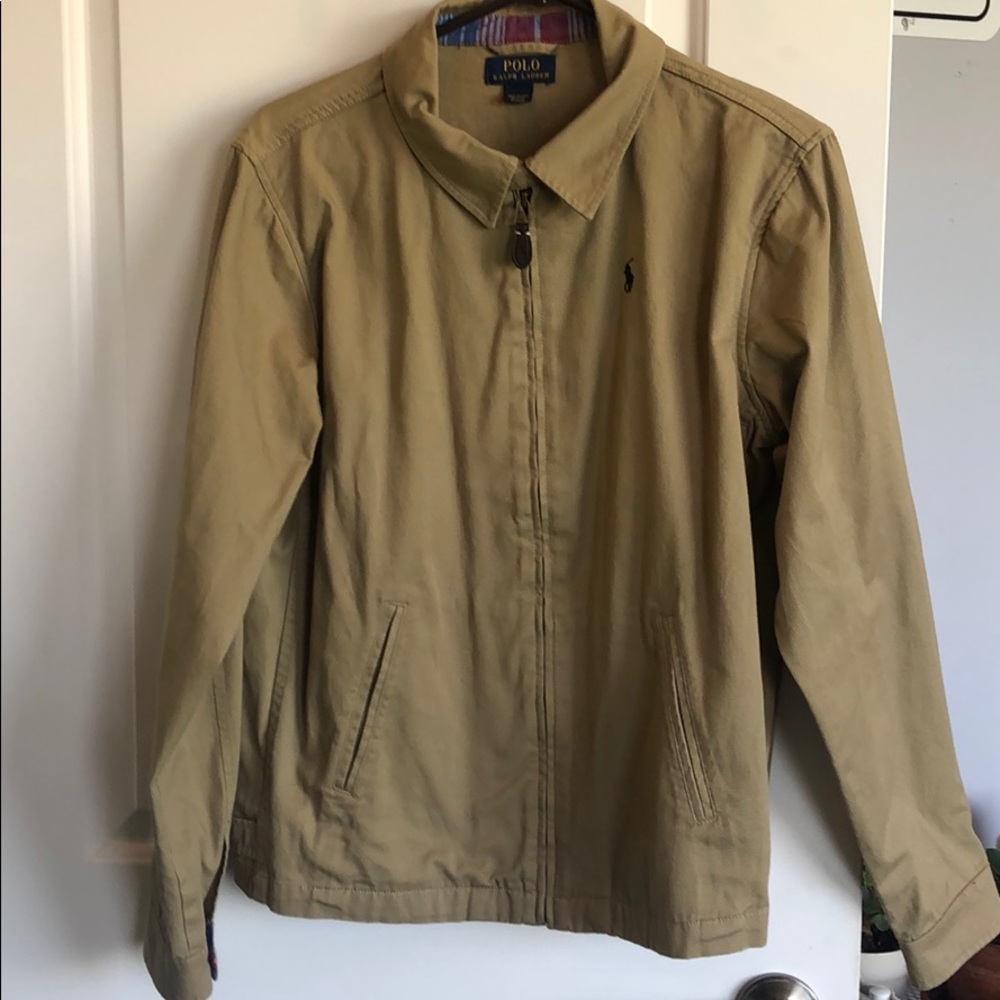 NWOT men’s beige polo jacket SIZE SMALL